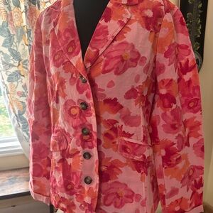 Sundance Pink and Orange Floral Blazer